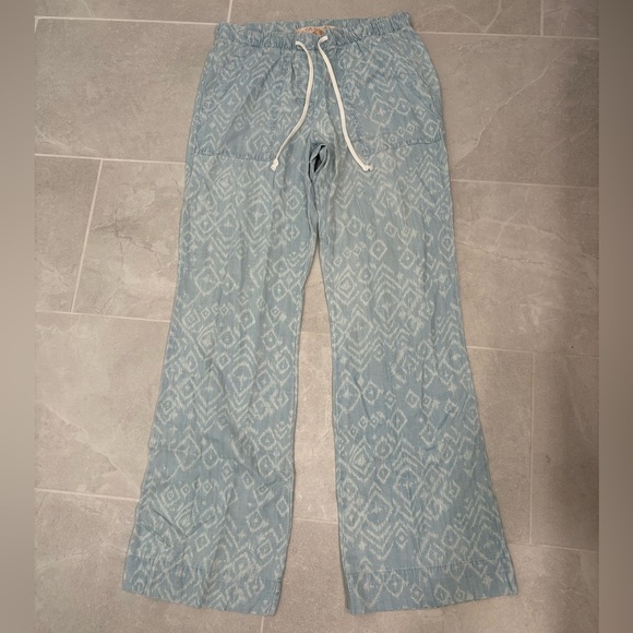 Bella Dahl Blue White Easy Pocket Wide Leg Pants Size Small - Picture 1 of 13